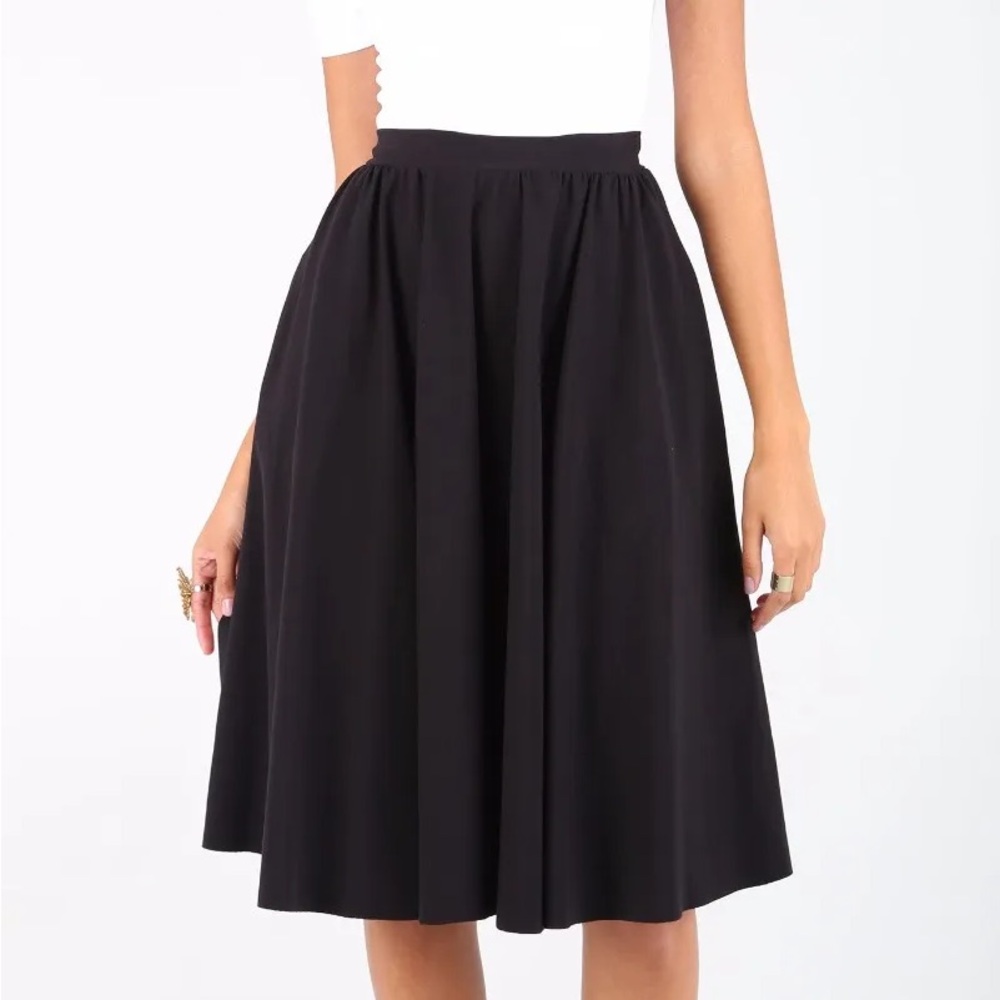 BlackMilk Black Midi Skirt with Pockets - Size L